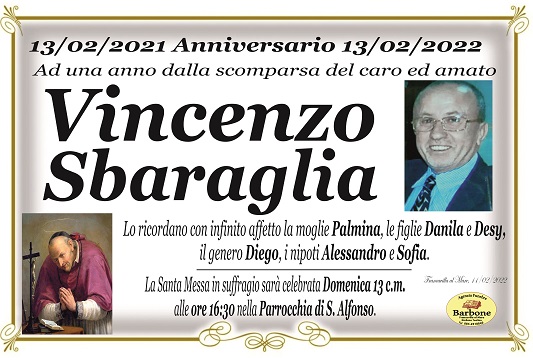 ANNIVERSARIO VINCENZO SBARAGLIA